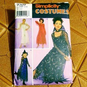 *SIMPLICITY #9309*GOTHIC*WITCH*DEVIL*COSTUME*WOMEN 6-12*PRICE IS FIRM*
